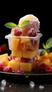 An inviting view of a frozen Brazilian fruit dessert, promising delightful flavors