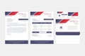 set of letter head, invoice, business card and envelope design