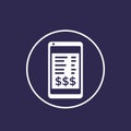 Invoice app, mobile payments icon