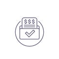 Invoice, bill form, payments vector line icon