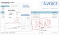 Invoice Bill Paid Payment Financial Taxation Concept