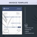 Invoice blue color a4 template with clean costumize with editable text professional business