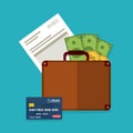 Invoice design. Money icon. Colorful illustration, vector Royalty Free Stock Photo