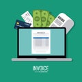 Invoice design. Money icon. Colorful illustration, vector Royalty Free Stock Photo