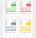 Invoice design template set - business company - green,