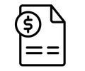 Invoice document accounting single isolated icon with outline style