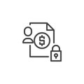 Invoice document protection outline icon