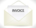 Invoice with envelope, business document icon