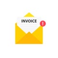 Invoice envelope icon with a picture of a closed letter. Paper document enclosed in an envelope. Delivery of Royalty Free Stock Photo