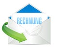 Invoice envelope written in german. illustration