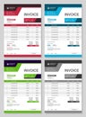 Invoice form. Bills design accounting commerce calculation total order. Receipt payment, paper blank for invoicing