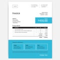 Invoice form design template - blue color