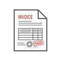 Invoice icon in the flat style, isolated from the background. Thin line