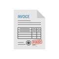 Invoice icon in the flat style, isolated from the white background. Royalty Free Stock Photo