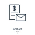 Invoice Icon. Receipt, Bill, Paid. Editable Stroke. Vector Icon