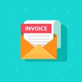 Invoice icon vector, email message received with bill document Royalty Free Stock Photo