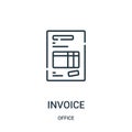 invoice icon vector from office collection. Thin line invoice outline icon vector illustration Royalty Free Stock Photo