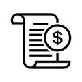Invoice line icon in flat. Payment or bill invoice Royalty Free Stock Photo