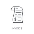 Invoice linear icon. Modern outline Invoice logo concept on whit