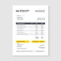 Invoice minimal design template. Bill form business invoice accounting
