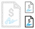 Invoice Page Vector Mesh Carcass Model and Triangle Mosaic Icon Royalty Free Stock Photo