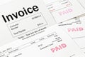 Invoice with Paid Stamp Royalty Free Stock Photo