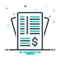 Mix icon for Invoice Paper, paperwork and contract