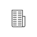 Invoice paper outline icon