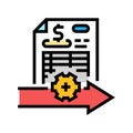 invoice processing color icon vector illustration Royalty Free Stock Photo