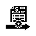 invoice processing glyph icon vector illustration Royalty Free Stock Photo