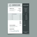 Invoice template. Bill with price table. Paper order bookkeeping service document. Quotation vector design Royalty Free Stock Photo