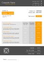 Invoice template - clean modern style of orange and grey Royalty Free Stock Photo