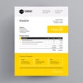 Invoice template design - yellow color - us letter Royalty Free Stock Photo