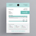 Invoice template infographic design form - vector light Royalty Free Stock Photo