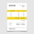 Invoice template. Quotation table paper prder for bookkeeping services. Vector document Royalty Free Stock Photo