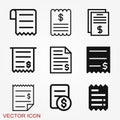 Invoice vector icon. Finance and Banking symbol Royalty Free Stock Photo