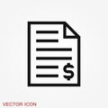 Invoice vector icon. Finance and Banking symbol Royalty Free Stock Photo