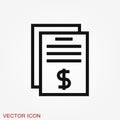 Invoice vector icon. Finance and Banking symbol Royalty Free Stock Photo