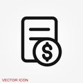 Invoice vector icon. Finance and Banking symbol Royalty Free Stock Photo