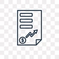 Invoice vector icon isolated on transparent background, linear I
