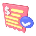 Invoices 3D Illustration Icon