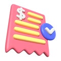 Invoices 3D Illustration Icon