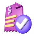 Invoices 3D Illustration Icon