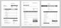 Invoices templates. Price receipt, payment agreement and invoice bill template vector set