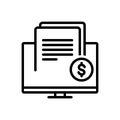 Black line icon for Invoicing, receipt and document