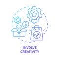 Involve creativity blue gradient concept icon