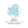 Involve creativity turquoise concept icon