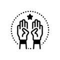 Black solid icon for Involve, participate and hands Royalty Free Stock Photo