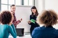 Students sharing ideas and opinions while brainstorming during class Royalty Free Stock Photo