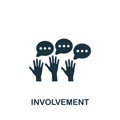 Involvement icon. Monochrome simple sign from blogging collection. Involvement icon for logo, templates, web design and